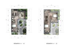 绿地无舍1期3室2厅4卫97.00平户型