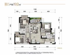 德益·金龙郡1期3室2厅2卫92.00平户型