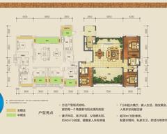 国色天乡鹭湖宫6区B组团3室2厅2卫167.00平户型