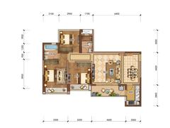 桃都四季花城3室2厅2卫99.00平户型