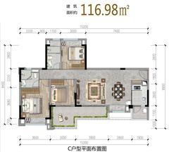 蓝光观岭国际社区9期3室2厅2卫117.00平户型