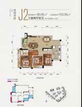 铂悦郡1期 3室2厅2卫 96.86平米