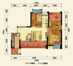 中铁二局玛塞城3室2厅1卫84.70平户型
