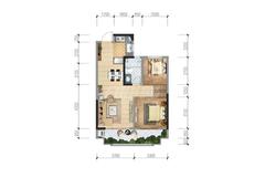 中房西江悦1期2室2厅1卫79.00平户型