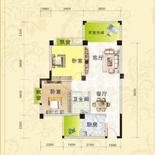 嘉和瑞景1期2室2厅1卫73.49平户型