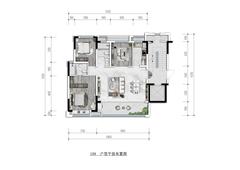 凤栖云璟府1期3室2厅2卫109.00平户型