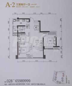 天府逸家二期3室2厅1卫83.14平户型