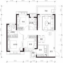 恒大西辰绿洲1期3室2厅2卫115.00平户型