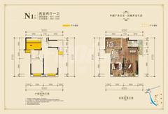 棕榈湖国际社区三期2室2厅1卫69.18平户型