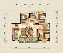 古川上苑3室2厅2卫117.19平户型