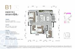隆腾公园城4室2厅2卫124.00平户型