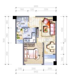 IMC国际广场1室2厅1卫50.49平户型