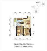 世龙广场 1室2厅1卫 55.00平米