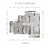 邦泰熙华天骄小区1期 3室2厅2卫 98.00平米
