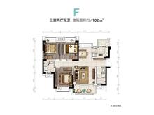 梧桐栖小区1期3室2厅2卫102.00平户型