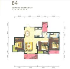 瑞安城中汇3室2厅2卫138.62平户型