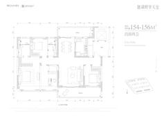 德商朗诗熙华天玺名邸1期4室2厅2卫155.00平户型