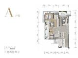 成都万达一号-3号地块万达华庭 3室2厅2卫 116.00平米