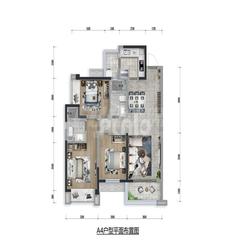花屿岛澜庭3室2厅2卫109.00平户型