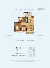 中港·央湖明邸2期 3室2厅1卫 93.26平米