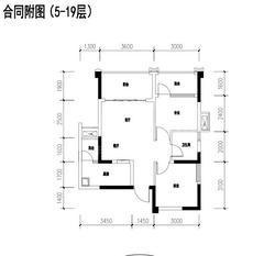 成功悦都2室2厅1卫66.78平户型