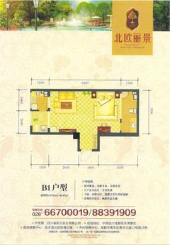 北欧丽景1室1厅1卫48.47平户型