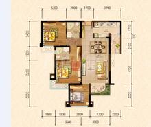 建发中央鹭洲3室2厅2卫92.00平户型