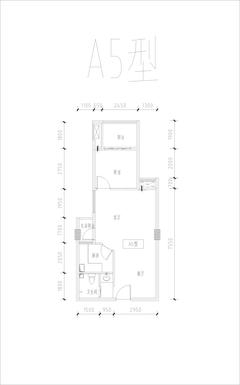 南棠蜜邸1室2厅1卫60.82平户型