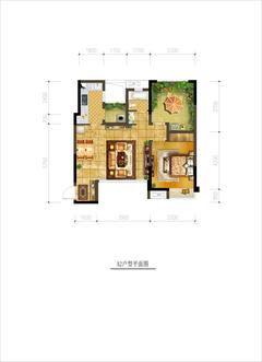 金堂金融中心2室2厅1卫74.54平户型