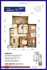 戛纳湾金棕榈2期 3室2厅2卫 98.00平米