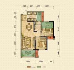 昌建星悦城2室2厅1卫80.25平户型