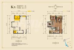 棕榈湖国际社区三期2室2厅1卫76.39平户型