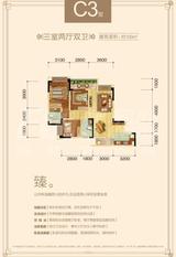 蓝光金悦府 3室2厅2卫 100.00平米