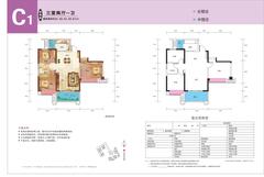 银滩3室2厅1卫93.00平户型