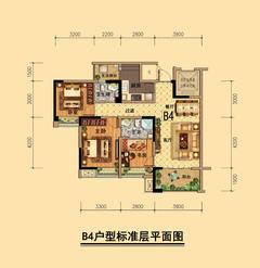 金山御景蓝湾3室2厅2卫100.24平户型