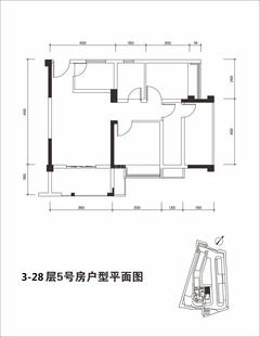 上景·东方邸1期3室2厅1卫77.37平户型