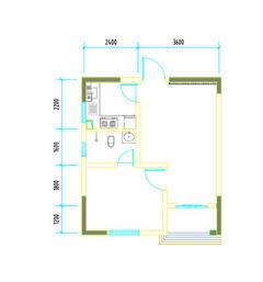 彭州市白鹿镇银杏枫丹酒店1室1厅1卫50.22平户型