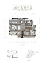 旭辉江与山苑1期 3室2厅2卫 132.00平米