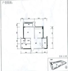 世豪嘉柏2室2厅1卫72.25平户型