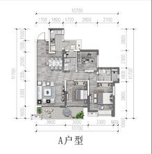 世茂·璀璨天玺1期3室2厅1卫105.16平户型
