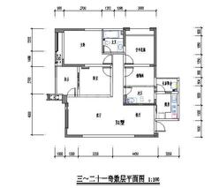 阳光欣城3室2厅2卫115.55平户型