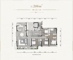 中建壹品金沙公馆1期4室2厅3卫209.04平户型
