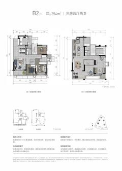 华润置地未来之城1期3室2厅2卫254.00平户型
