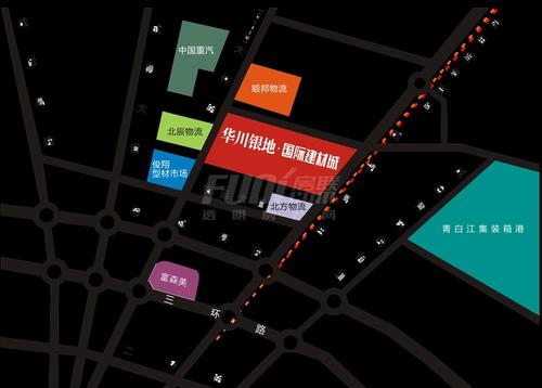 华川银地国际建材城区位图