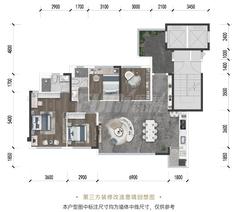 天悦臻萃小区4室2厅2卫120.00平户型