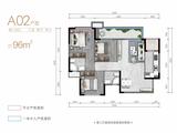 御江名门小区1期 3室2厅2卫 96.00平米