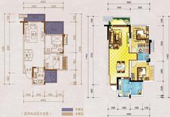 蓝光香江国际2期2室2厅1卫71.18平户型