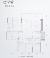 招商时代庭园（招商时代公园3期） 4室2厅3卫 219.00平米