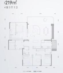 招商时代庭园（招商时代公园3期）4室2厅3卫219.00平户型