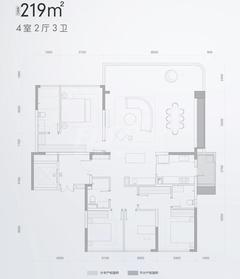 招商时代庭园（招商时代公园3期）4室2厅3卫219.00平户型